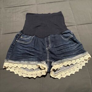 Bella Vida Maternity Blue Jean Shorts for Women XL